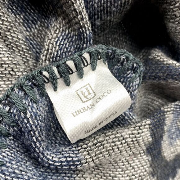 Urban Coco Women Knitted Open Poncho Cape Blanket Ladies Navy Warm Wrap Shawl - Picture 5 of 6